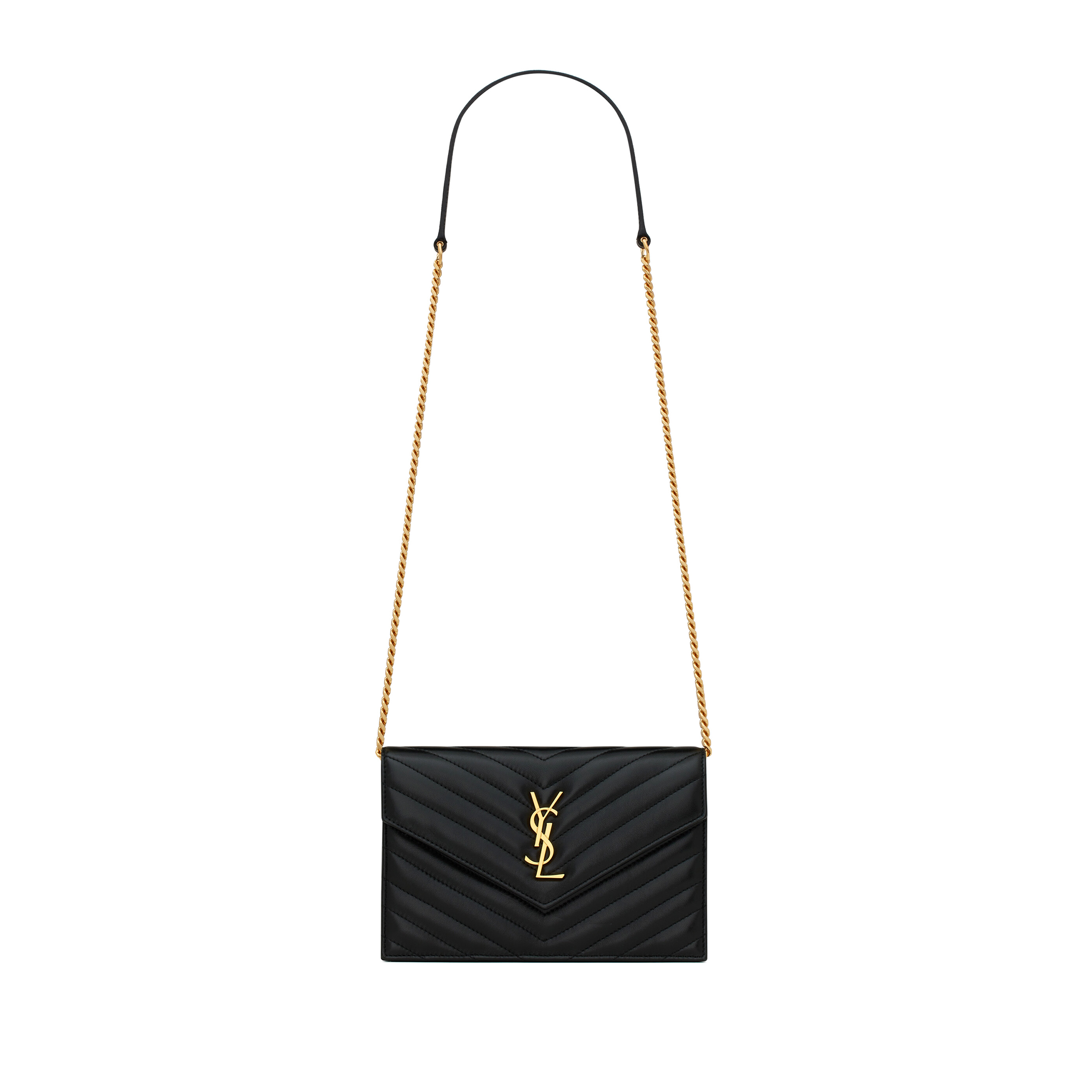 Y*S*L CASSANDRE ENVELOPE CHAIN WALLET IN LAMBSKIN 742920AAA441000 (19*12.5*3.5cm)